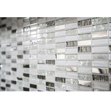 Placă de mozaic cu decor din sticlă, metal și piatră