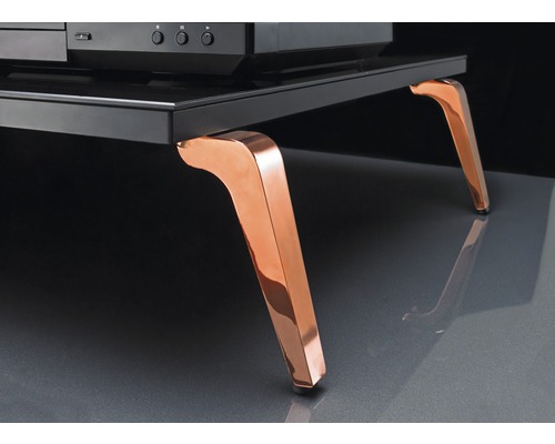 Măsuță media neagră cu picioare culoarea cuprului