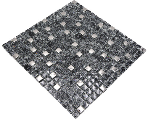 Placă mozaic cu elemente din sticlă și metal