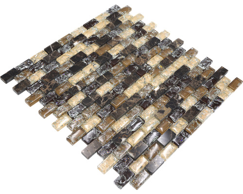 Placă de mozaic din sticlă și piatră naturală