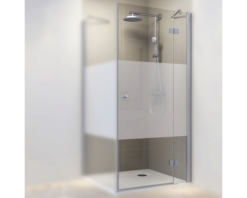 Ușă duș rotativă pentru perete lateral Schulte MasterClass, 90x200 cm, sticlă securizată decorativă, profil crom, dreapta