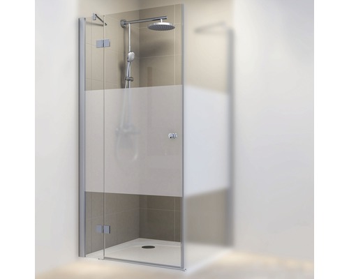 Ușă duș rotativă pentru perete lateral Schulte MasterClass, 90x200 cm, sticlă securizată decorativă, profil crom, stânga