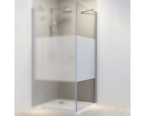 Perete lateral duș Schulte MasterClass, 90x200 cm, sticlă securizată decorativă, profil crom, dreapta