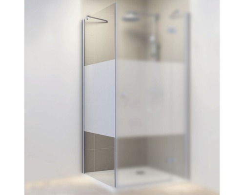 Perete lateral duș Schulte MasterClass, 90x200 cm, sticlă securizată decorativă, profil crom, stânga