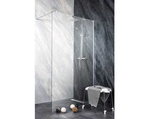 Duș Walk In Sanotechnik Sanoflex Freedom II, 150x195 cm, sticlă securizată transparentă, profil crom Duș Walk In Sanotechnik Sanoflex Freedom II, 150x195 cm, sticlă securizată transparentă, profil crom