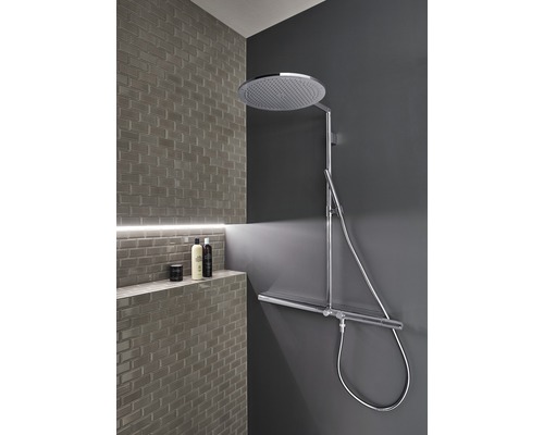 Duș modern cu duș superior, termostat și raft