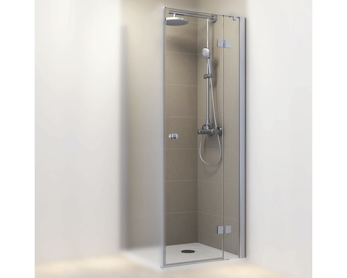 Ușă duș rotativă pentru perete lateral Schulte MasterClass, 90x200 cm, sticlă securizată transparentă, profil crom, dreapta-0