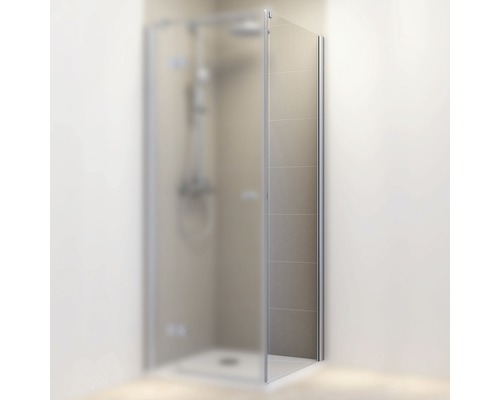 Perete lateral duș pentru ușă rotativă Schulte MasterClass, 80x200 cm, sticlă securizată transparentă, profil crom, dreapta
