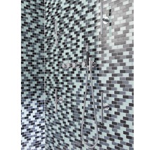 Mozaic piscină sticlă XCM B825 mix alb/gri/antraccit 31x32,2 cm