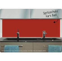 Chiuvetă de baie cu protecție roșie împotriva stropilor