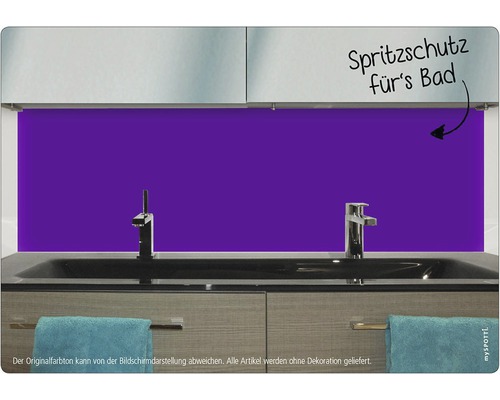 Chiuvetă de baie cu protecție împotriva stropilor în violet