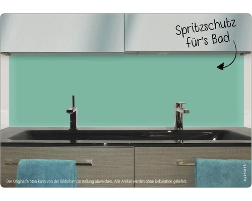 Baie cu perete de protecție împotriva stropilor în spatele chiuvetei