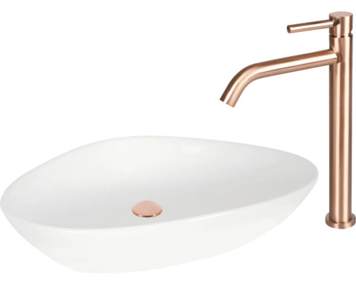 Lavoar ceramic cu montaj pe blat cu baterie