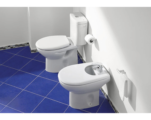 Baie cu toaletă și bideu.