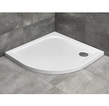 Cădiță de duș semirotundă Radaway Delos A 90x90x5,5 cm acril alb SDA0909-01-thumb-0