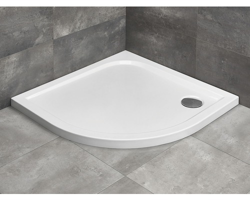 Cădiță de duș semirotundă Radaway Delos A 90x90x5,5 cm acril alb SDA0909-01-0