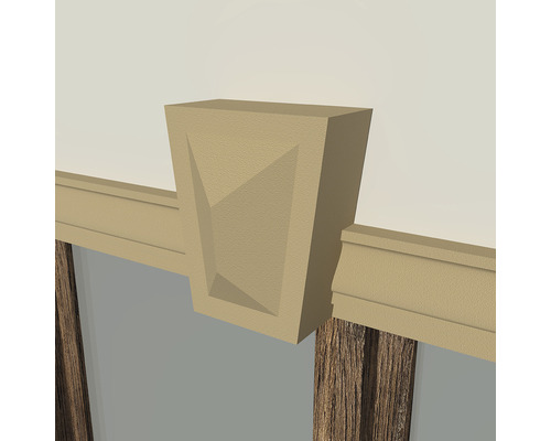 Prim-plan al unei muluri de fereastră cu element decorativ