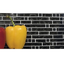 Mozaic sticlă XCM MV708 negru 29,8x30 cm