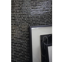 Mozaic sticlă XCM MV708 negru 29,8x30 cm