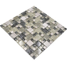 Mozaic sticlă-piatră naturală XIC K1452 gri-verde 30,5x30,5 cm