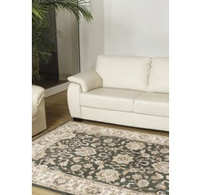 Scenă de living cu canapea și covor cu model