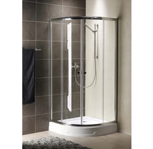 Cabină de duș semirotundă Radaway Premium A 1900, 80x80x190 cm, sticlă securizată transparentă, profil crom-thumb-0