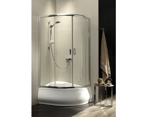 Cabină de duș asimetrică Radaway Premium Plus E 1700, 100x80x170 cm, sticlă securizată grafit, profil crom