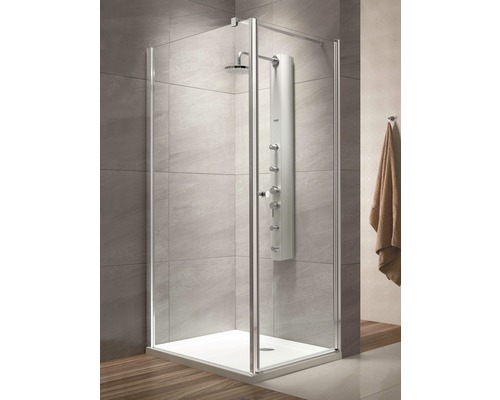 Cabină de duș rectangulară Radaway Eos KDJ, 80x100x197 cm, colț dreapta, sticlă securizată transparentă, profil crom