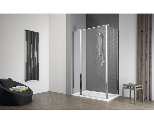 Ușă batantă pentru cabina de duș Radaway Eos II KDJ, 100x195 cm, sticlă securizată transparentă, profil crom, stânga