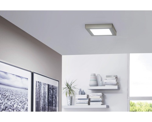 Plafonieră cu LED integrat Eglo Crosslink 15,6W 2000 lumeni, lumină RGBW, 225x225 mm, nichel mat