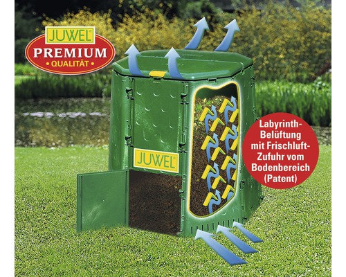 Compactor din plastic cu sistem de ventilație și ușă deschisă