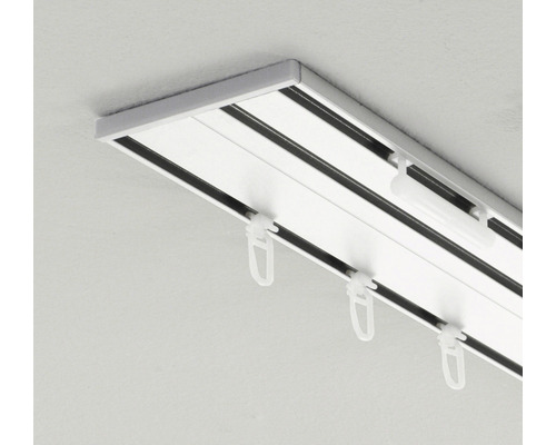 Șină de perdea pentru montaj pe tavan cu glisiere