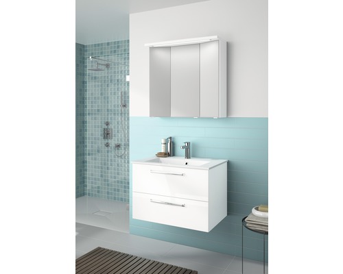 Baie cu dulap de bază pentru lavoar, chiuvetă și dulap cu oglindă