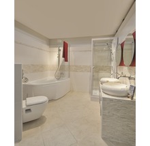 Baie cu cadă, duș, toaletă și lavoar