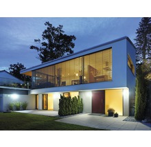 Proiector LED exterior XLED Curved 9,3W 660 lumeni IP44, senzor de mișcare, lumină caldă, alb