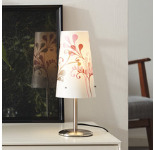 Veioză cu picior Isi E14 max. 1x40W, alb/decor lila