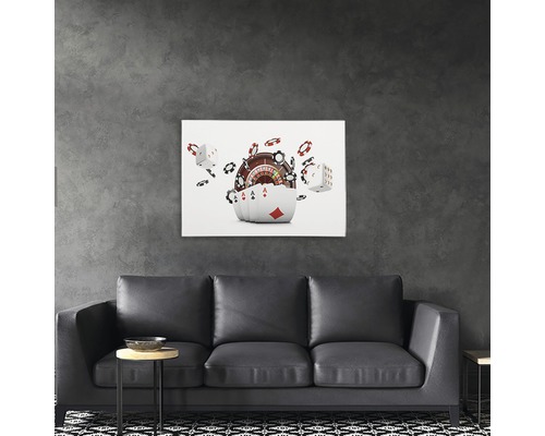 Tablou pe pânză cu motive de cazinou în camera de zi