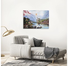 Tablou canvas cu peisaj montan deasupra canapelei