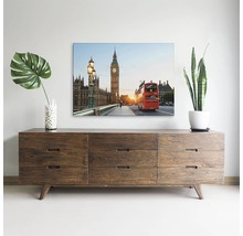 Living cu dulap jos, plante de interior și pânză cu Big Ben în Londra