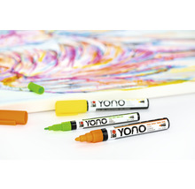 Markere acrilice multicolore YONO de la Marabu pe fundal alb