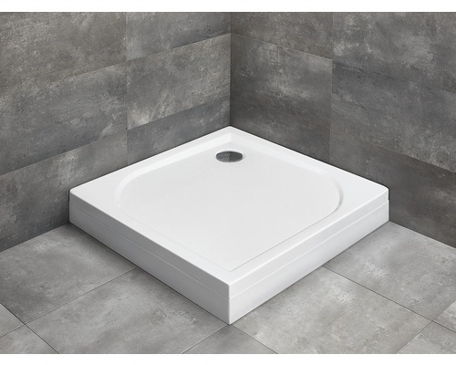 Cădiță de duș pătrată Radaway Delos C 100x100x15,5 cm acril alb montaj cu panou 4C11170-03