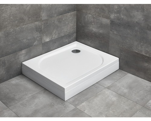 Cădiță de duș dreptunghiulară Radaway Delos D 75x100x15,5 cm acril alb montaj cu panou dreapta 4D17515-03R