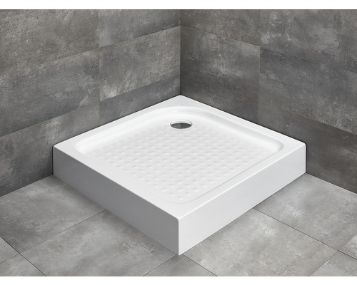 Cădiță de duș pătrată Radaway Rodos C Compact 80x80x16,5 cm acril alb 4K88155-04