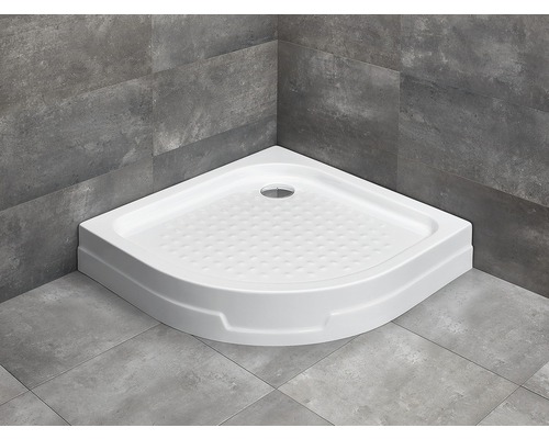 Cădiță de duș semirotundă Radaway Rodos A Compact 90x90x16,5 cm acril alb 4P99155-03-0