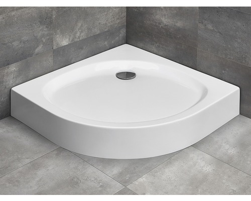 Cădiță de duș semirotundă Radaway Patmos A Compact 80x80x16 cm acril alb 4S88155-05