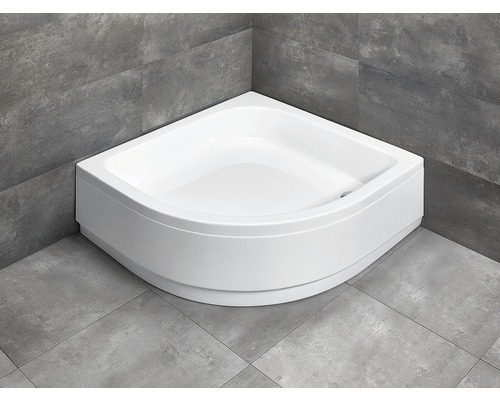 Cădiță de duș semirotundă Radaway Samos A 80x80x29,5 cm acril alb montaj cu panou 4S88300-03