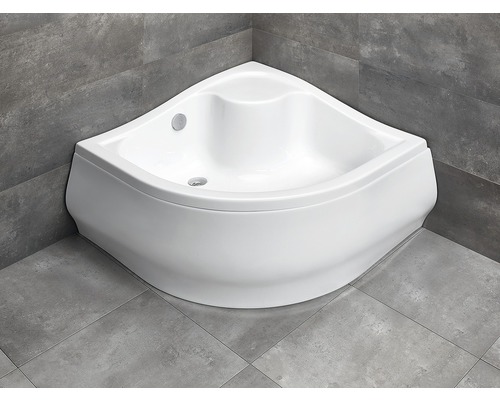 Cădiță de duș semirotundă Radaway Korfu A 90x90x37 cm acril alb 4S99400-03