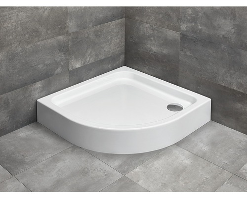 Cădiță de duș semirotundă Radaway Siros A Compact 80x80x17 cm acril alb SBA8817-2
