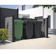 Compartiment pentru pubele cu trei pubele și lopată