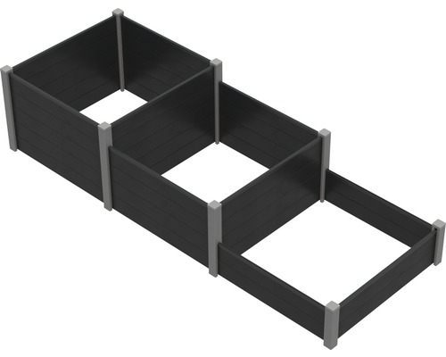 Jardinieră supraînălțată cu trei niveluri, din plastic